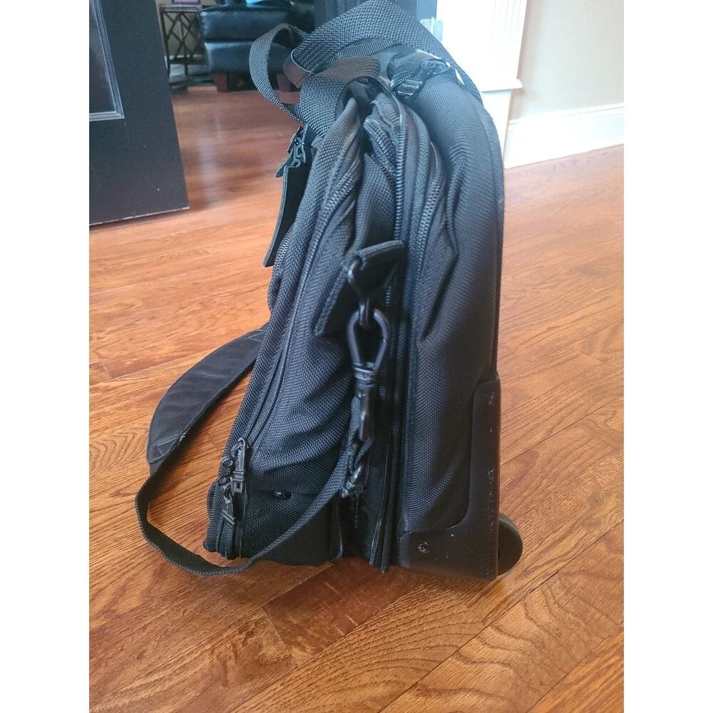 Tumi 2206D3 Black Expandable Rolling Briefcase Laptop Bag Ballistic Carry on